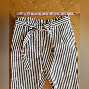Linen striped trousers